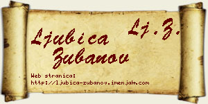 Ljubica Zubanov vizit kartica